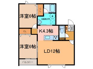 ﾊﾟｲﾅｯﾌﾟﾙﾊｳｽA棟の物件間取画像